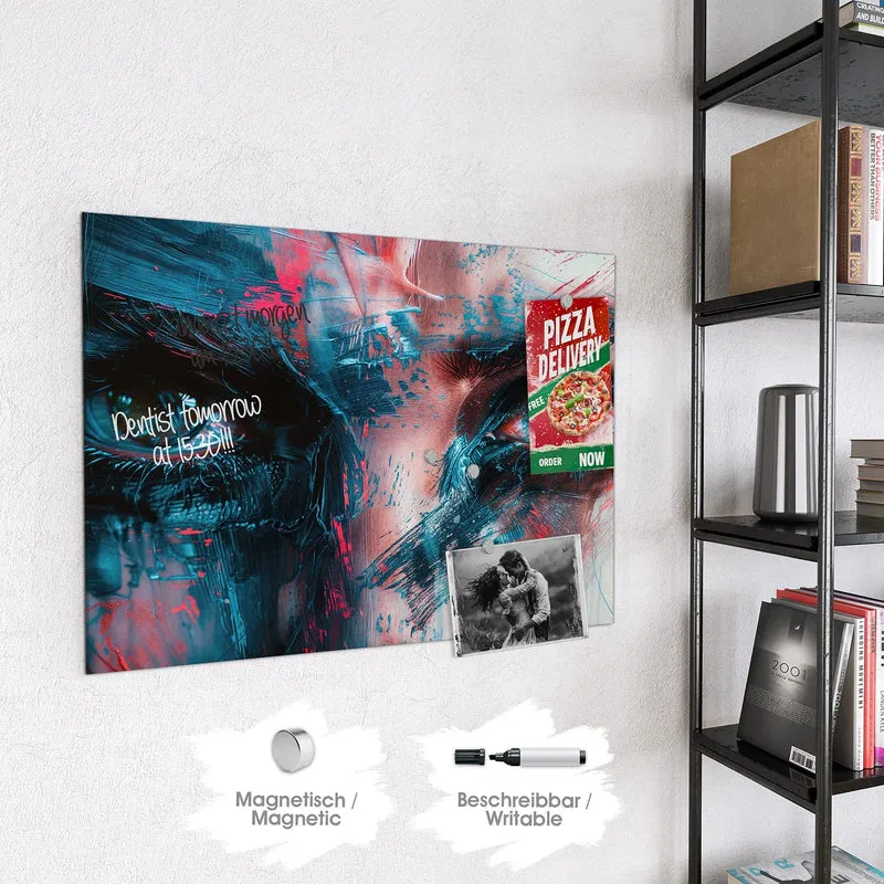 Magnettafel - Auge in Blau und Rot