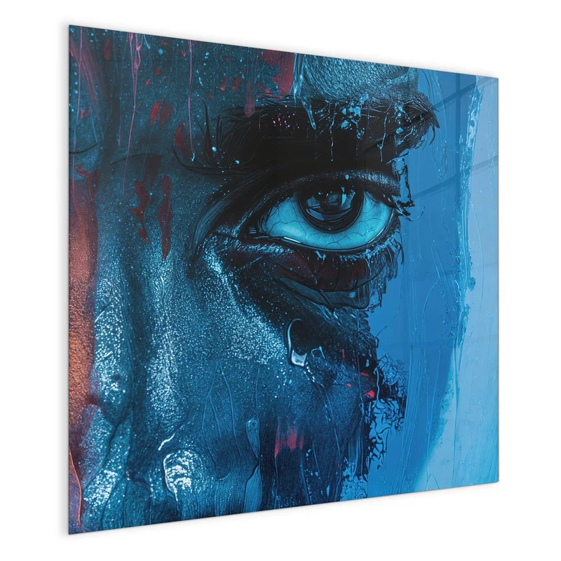 Magnettafel - Gemaltes Auge in Blau