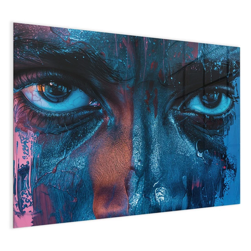 Magnettafel - Gemaltes Auge in Blau