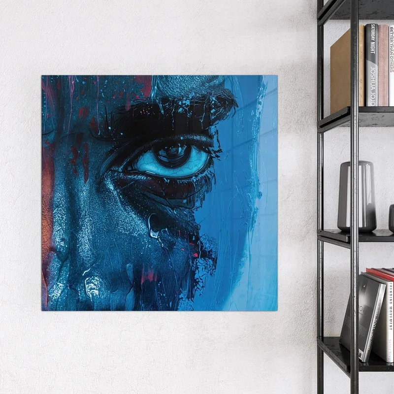 Magnettafel - Gemaltes Auge in Blau