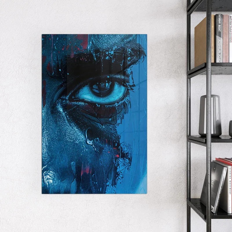 Magnettafel - Gemaltes Auge in Blau