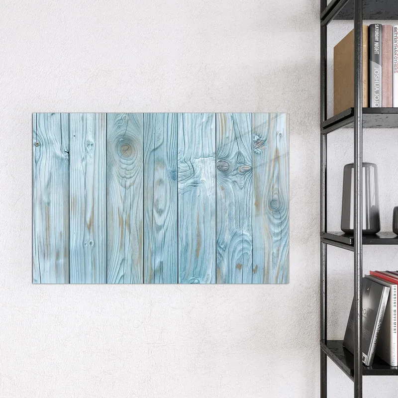 Magnettafel - Hellblaue Holzbretter