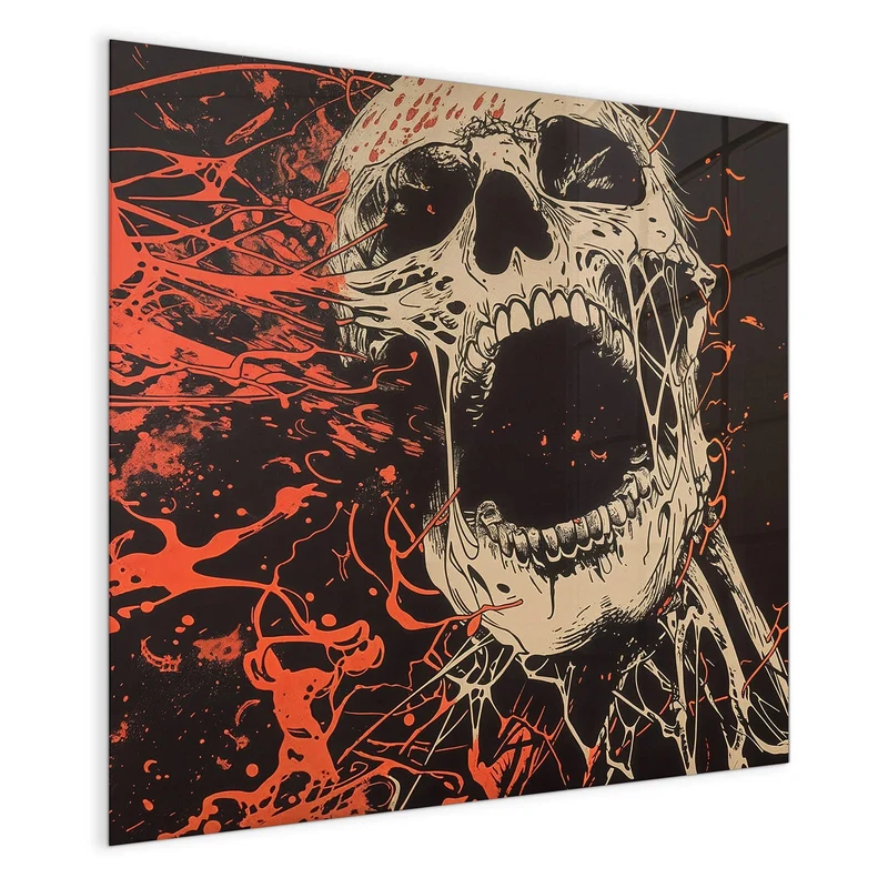Magnettafel - Schreiender Schädel