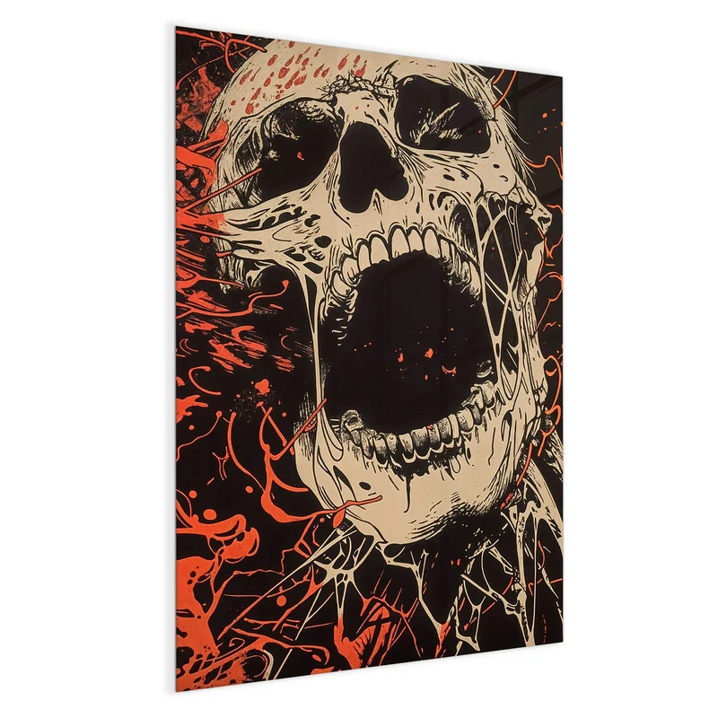 Magnettafel - Schreiender Schädel