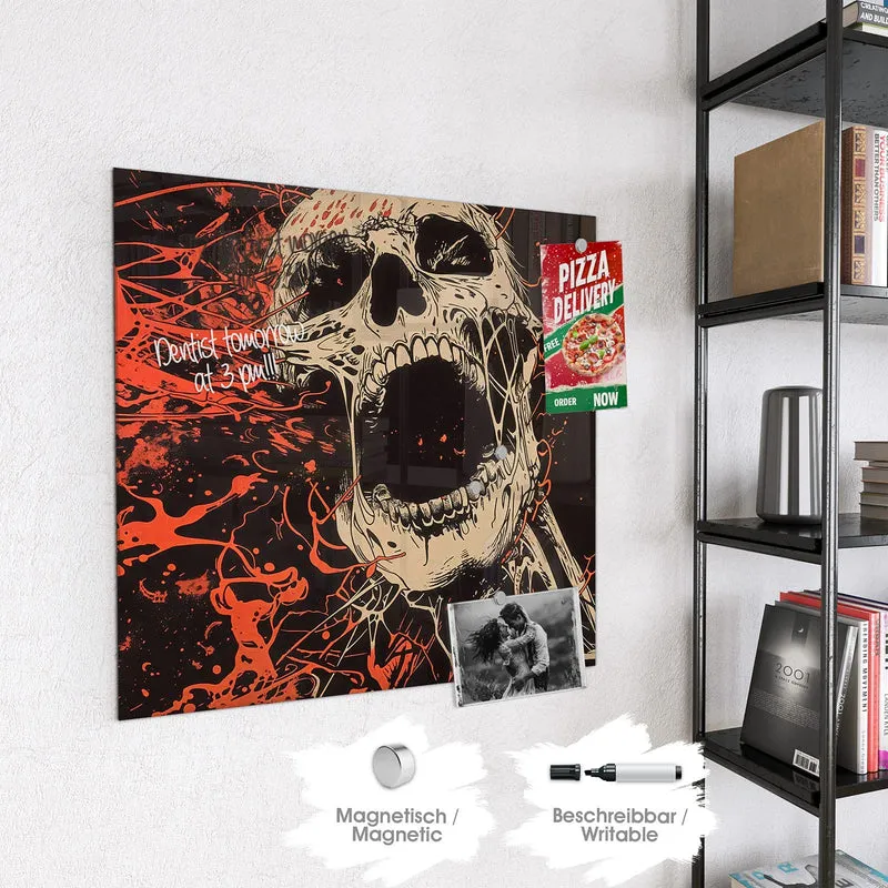 Magnettafel - Schreiender Schädel