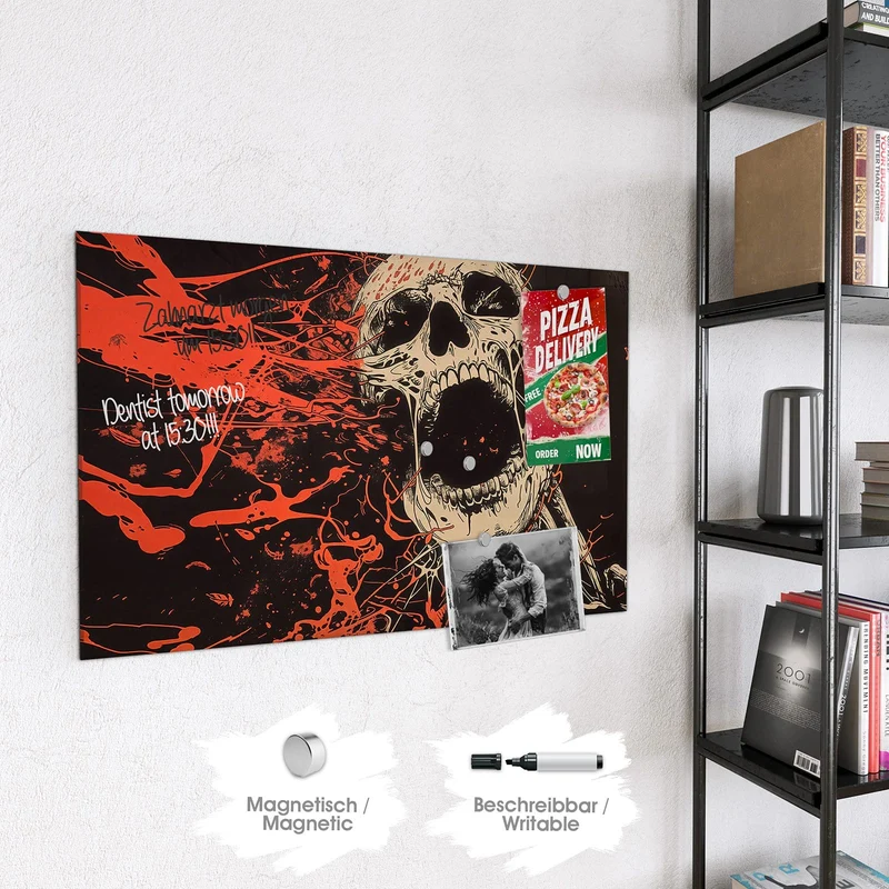 Magnettafel - Schreiender Schädel