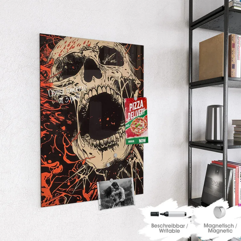 Magnettafel - Schreiender Schädel