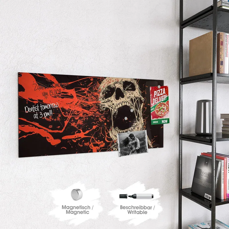 Magnettafel - Schreiender Schädel