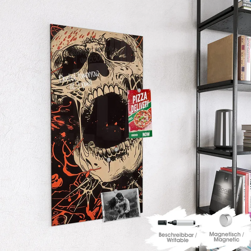 Magnettafel - Schreiender Schädel