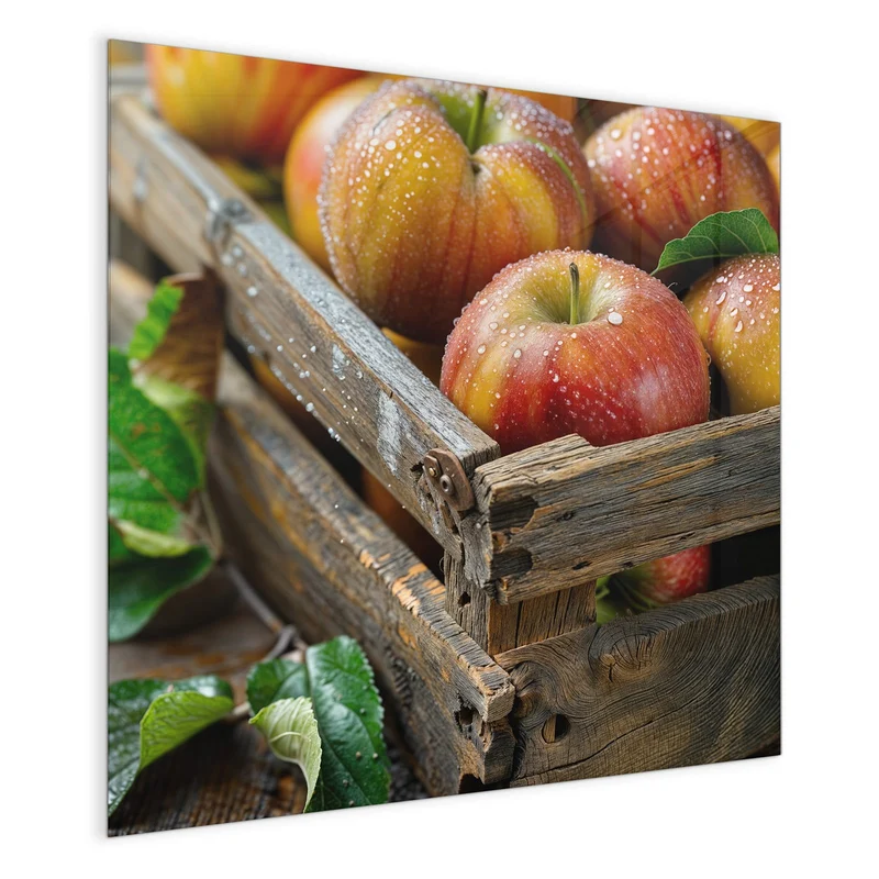 Magnettafel - Äpfel in der Holzkiste