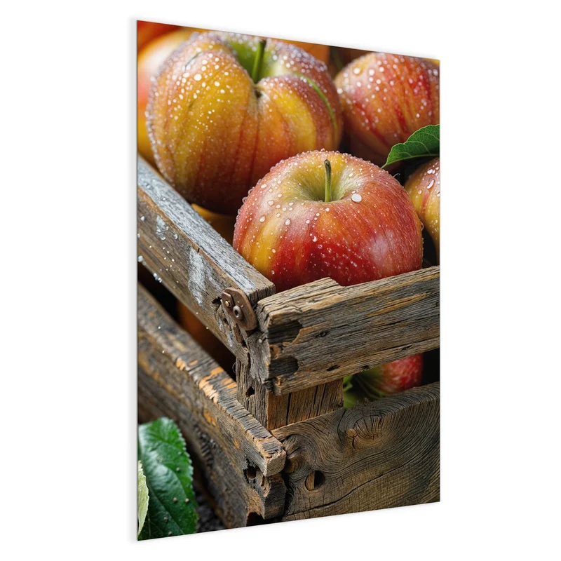 Magnettafel - Äpfel in der Holzkiste