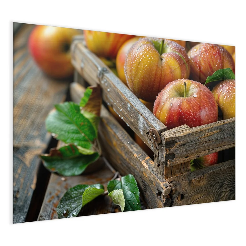 Magnettafel - Äpfel in der Holzkiste