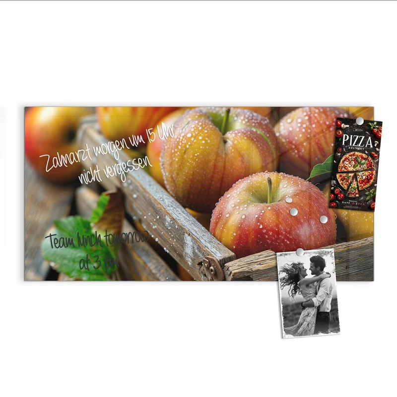 Magnettafel - Äpfel in der Holzkiste