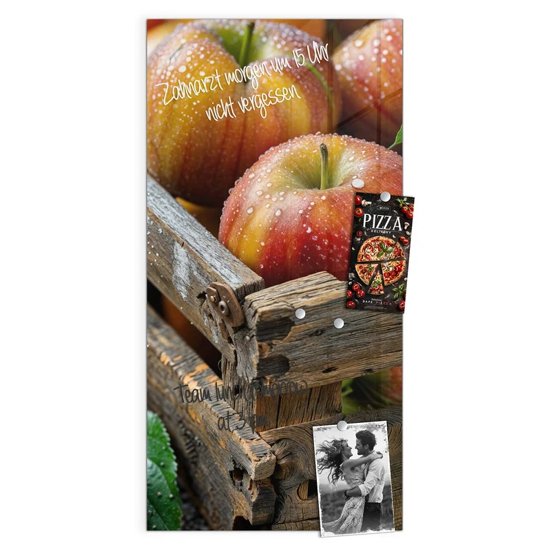 Magnettafel - Äpfel in der Holzkiste