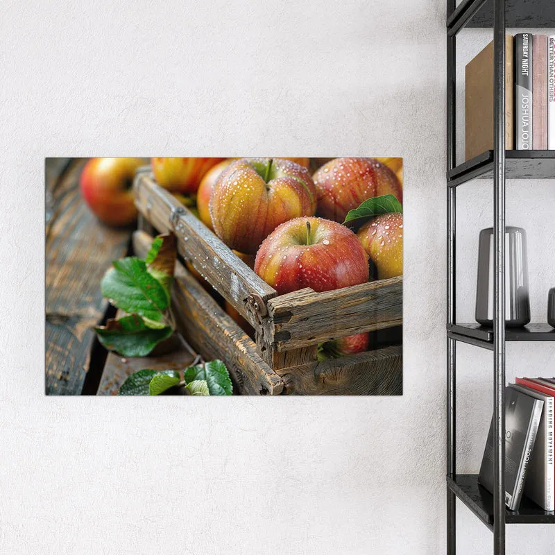 Magnettafel - Äpfel in der Holzkiste