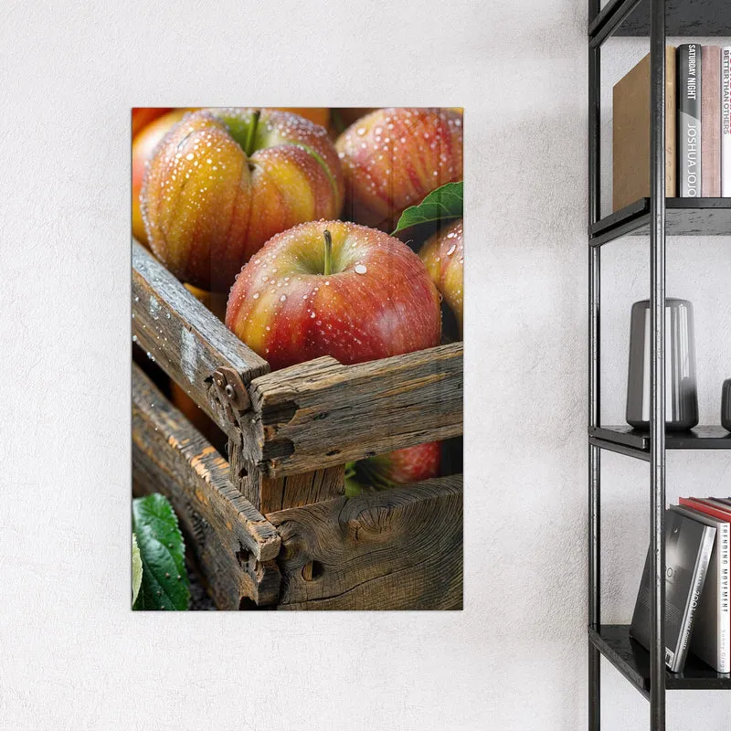 Magnettafel - Äpfel in der Holzkiste