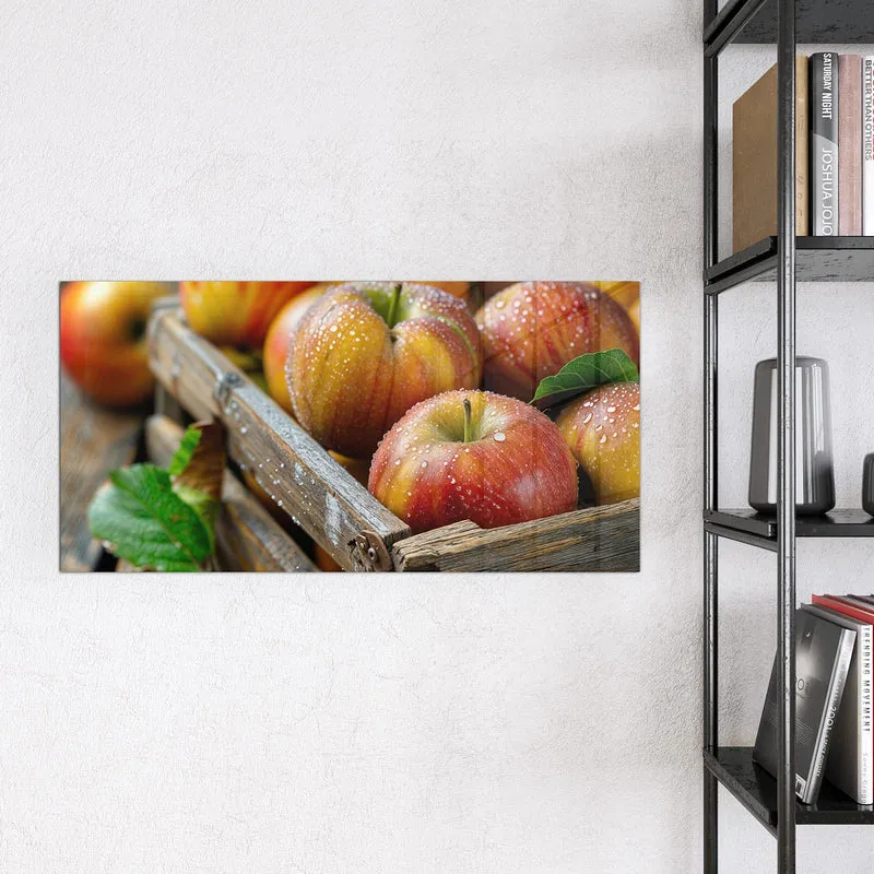 Magnettafel - Äpfel in der Holzkiste