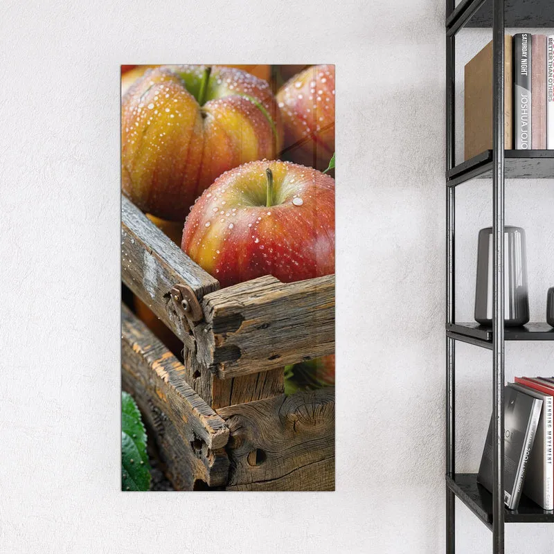 Magnettafel - Äpfel in der Holzkiste