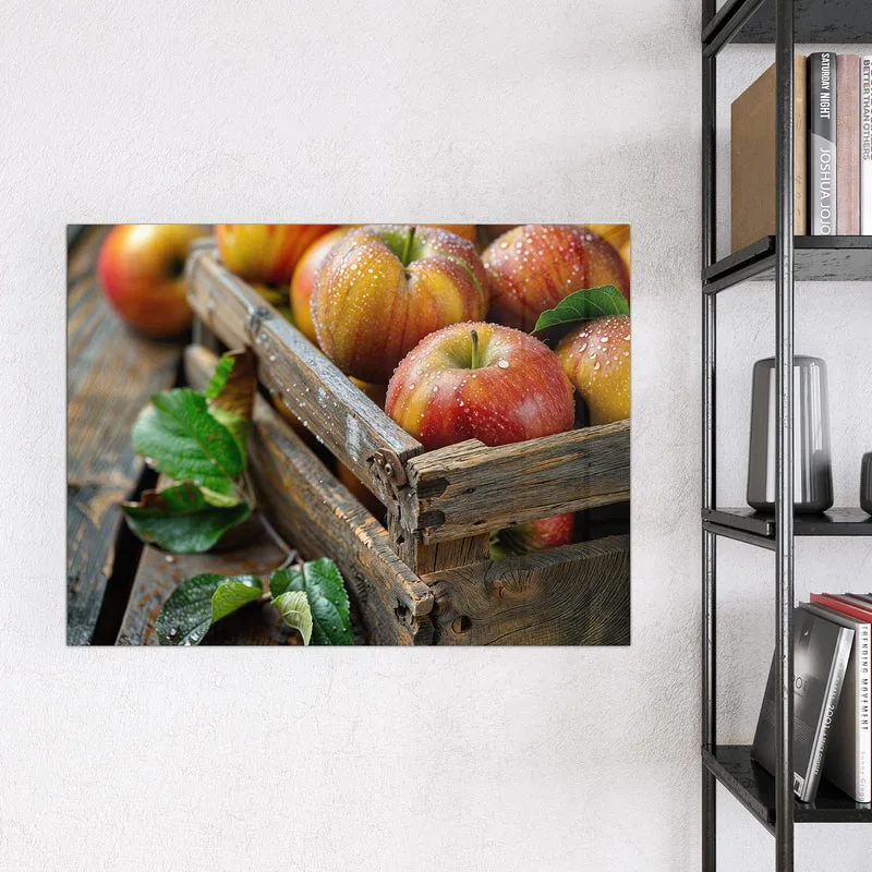 Magnettafel - Äpfel in der Holzkiste