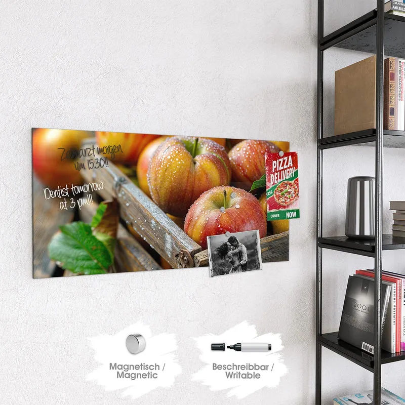 Magnettafel - Äpfel in der Holzkiste