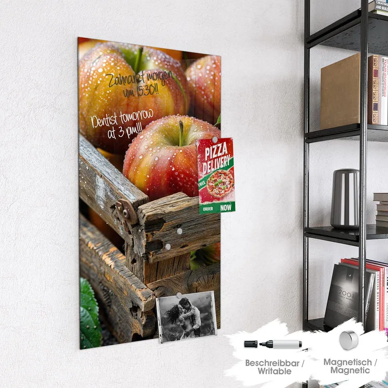 Magnettafel - Äpfel in der Holzkiste
