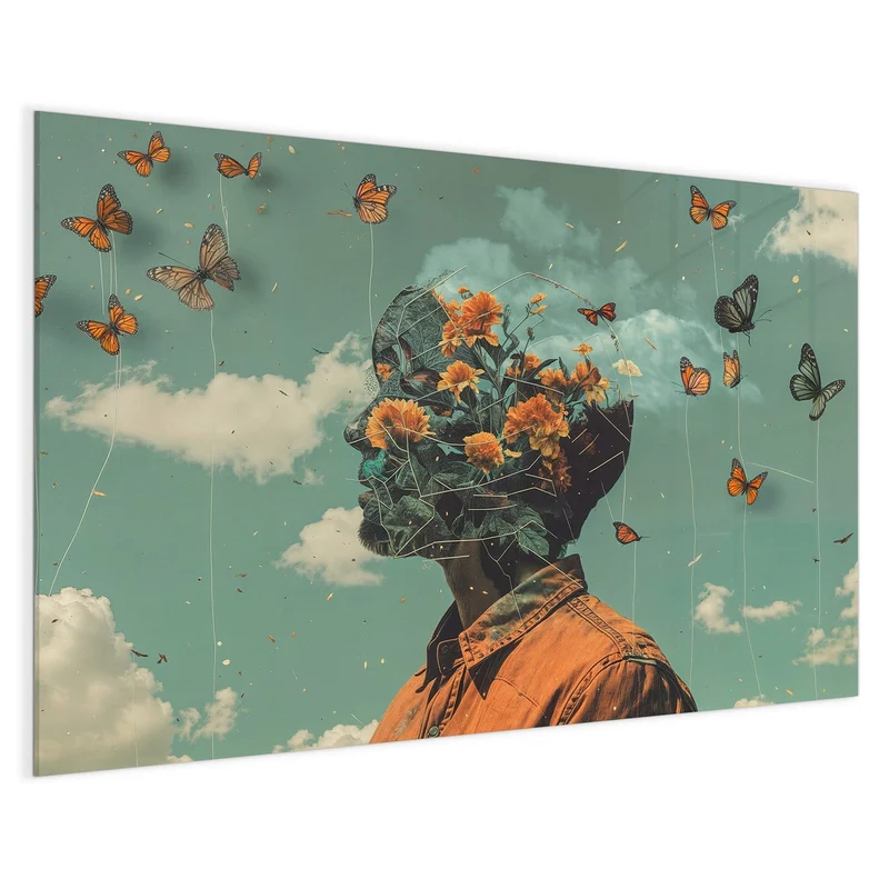 Magnettafel - Kopf voller Blumen