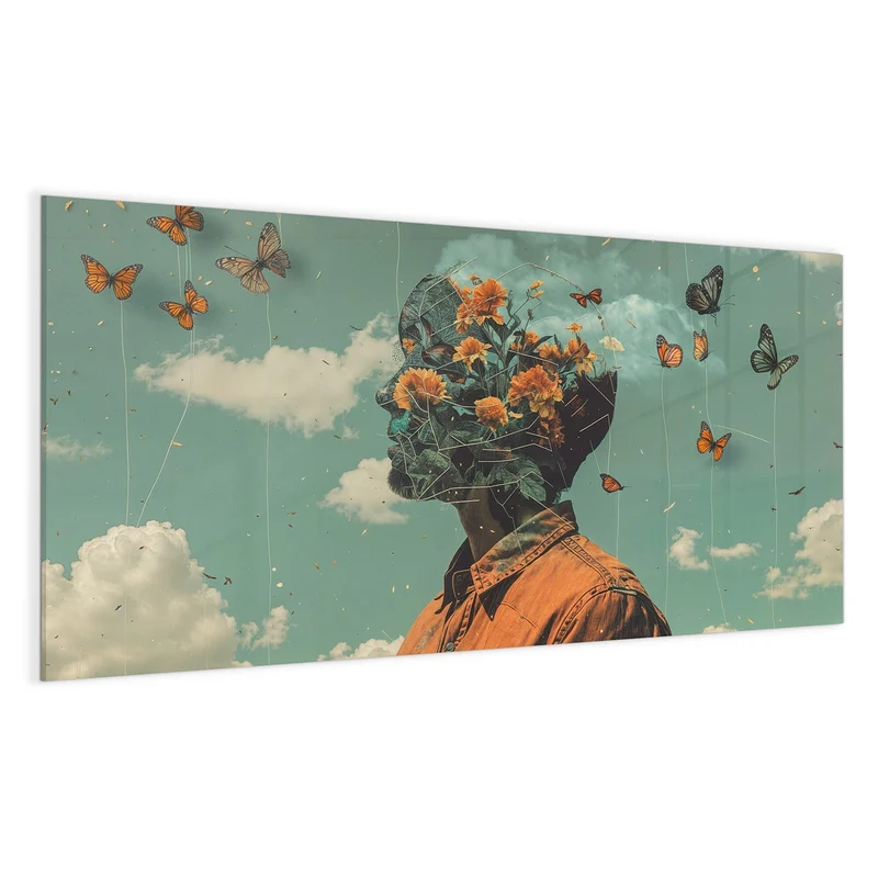 Magnettafel - Kopf voller Blumen