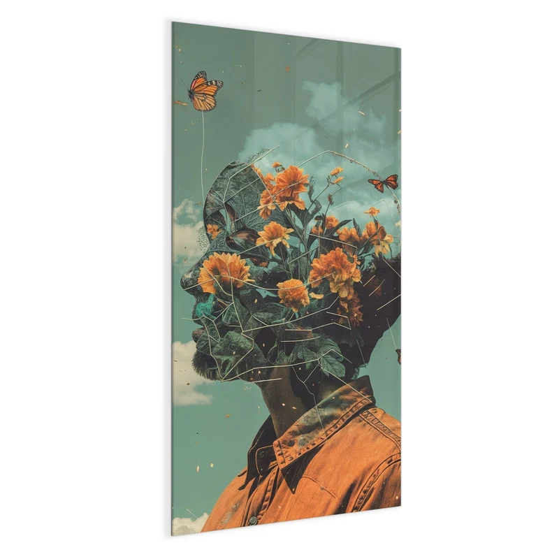Magnettafel - Kopf voller Blumen