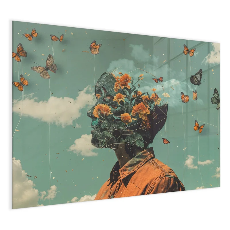 Magnettafel - Kopf voller Blumen
