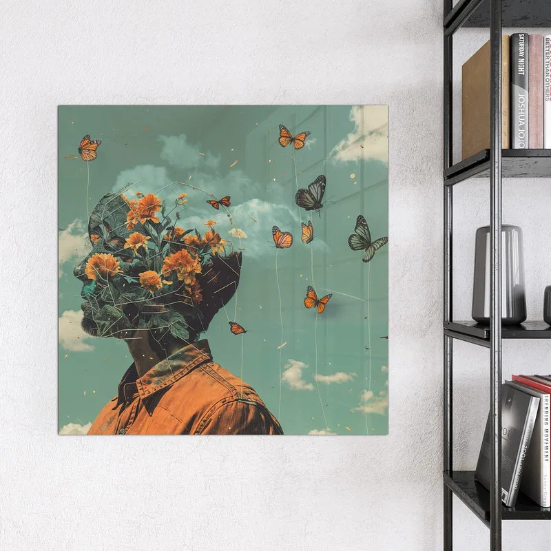 Magnettafel - Kopf voller Blumen