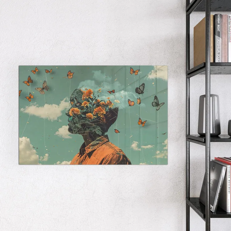 Magnettafel - Kopf voller Blumen
