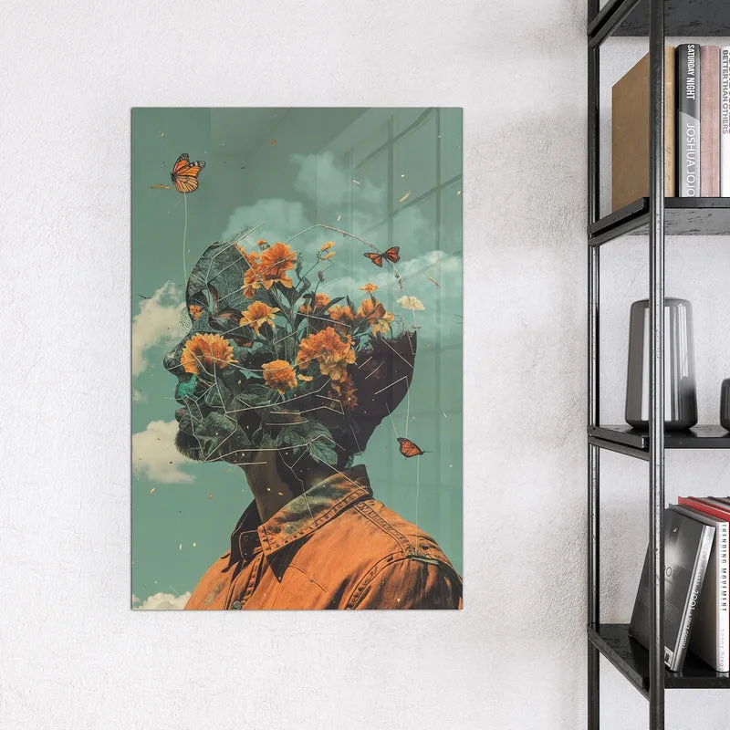 Magnettafel - Kopf voller Blumen