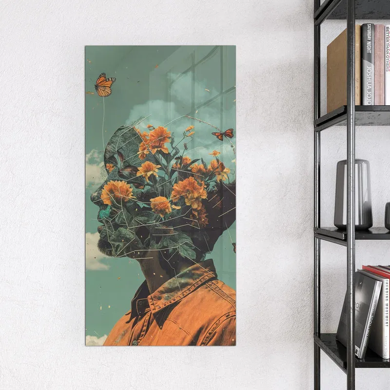 Magnettafel - Kopf voller Blumen
