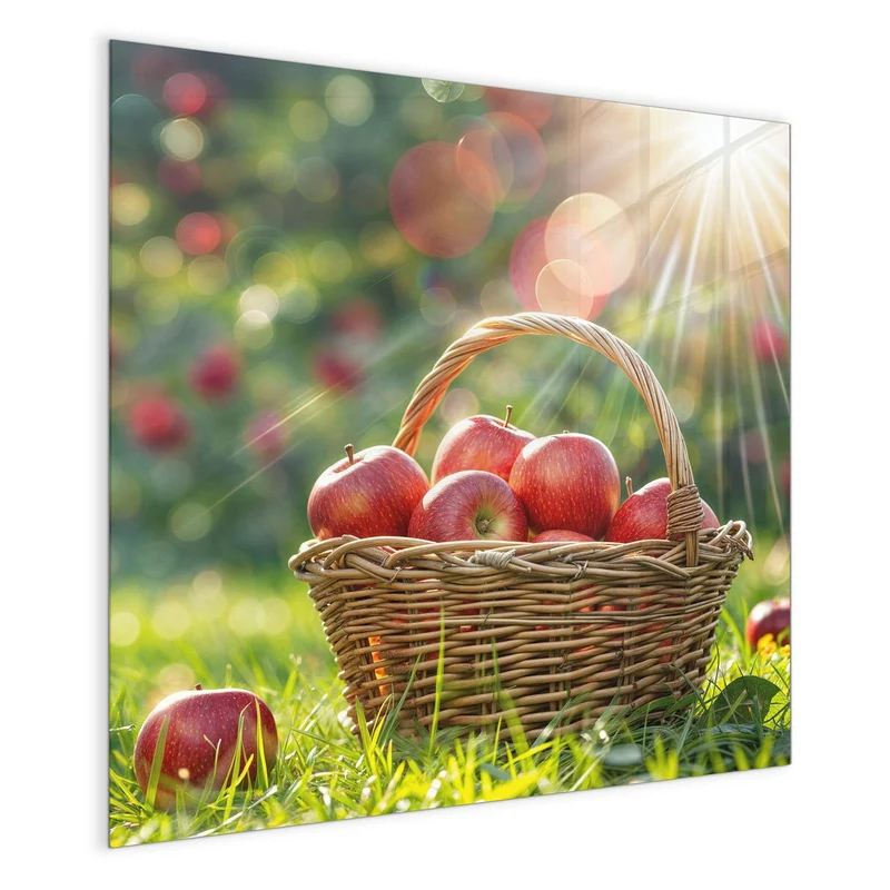 Magnettafel - Korb mit roten Äpfeln
