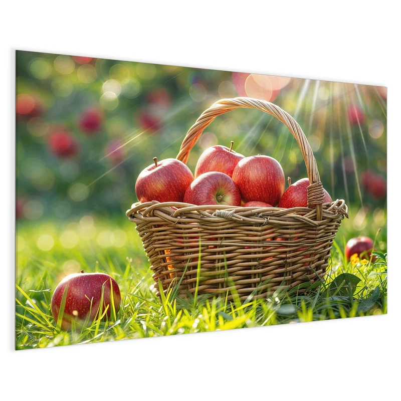 Magnettafel - Korb mit roten Äpfeln