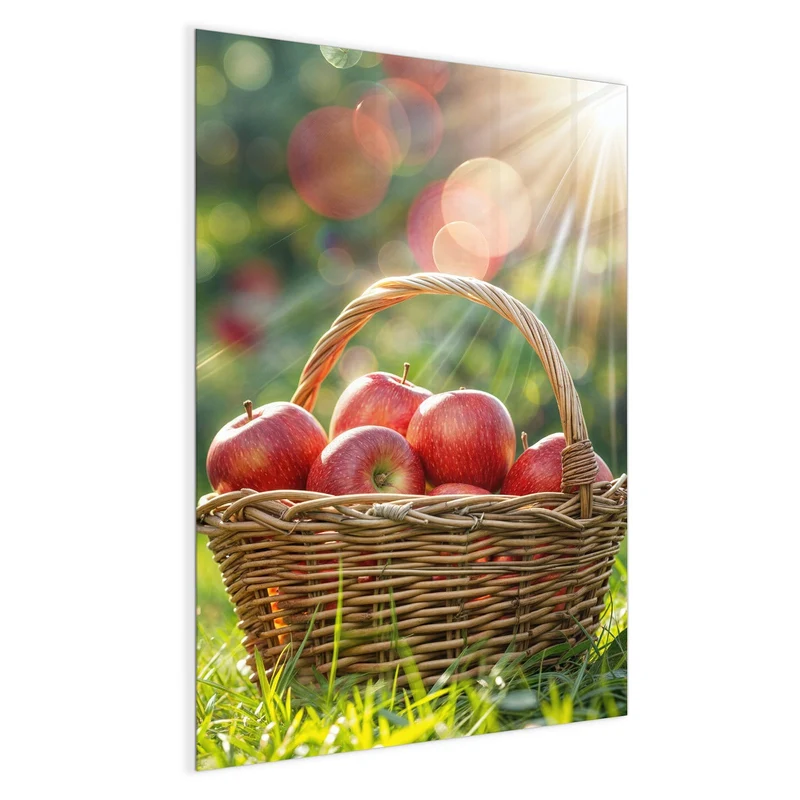 Magnettafel - Korb mit roten Äpfeln
