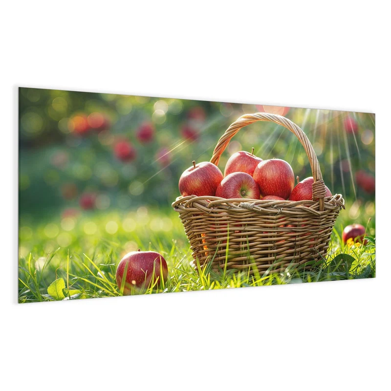 Magnettafel - Korb mit roten Äpfeln