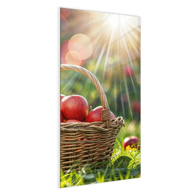 Magnettafel - Korb mit roten Äpfeln