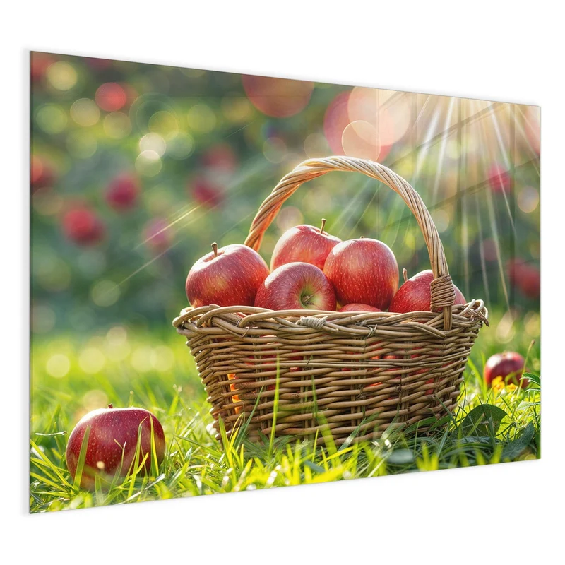 Magnettafel - Korb mit roten Äpfeln