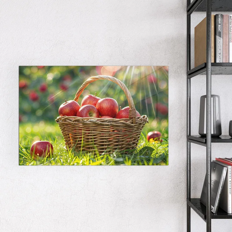 Magnettafel - Korb mit roten Äpfeln