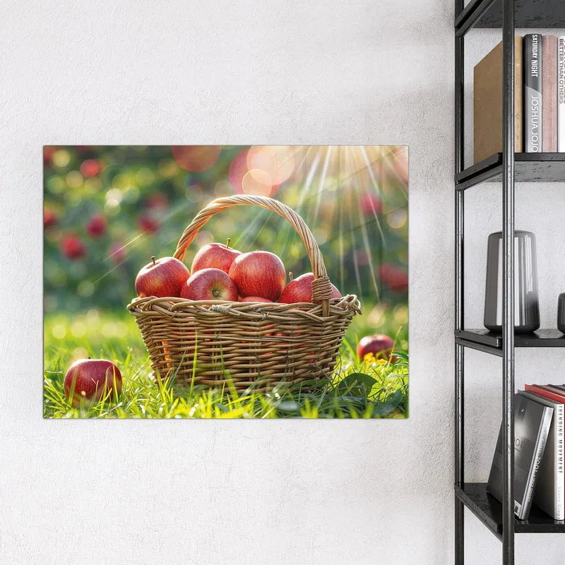Magnettafel - Korb mit roten Äpfeln