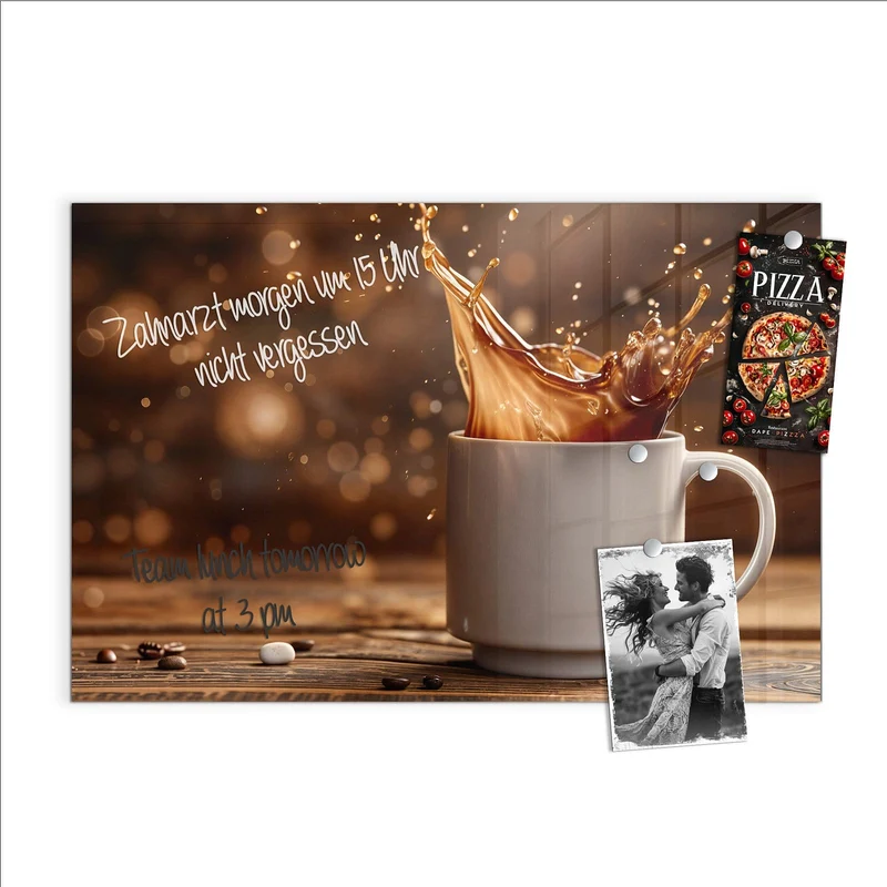 Magnettafel - Goldene Kaffeewelle