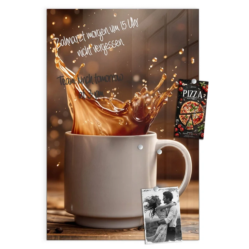 Magnettafel - Goldene Kaffeewelle