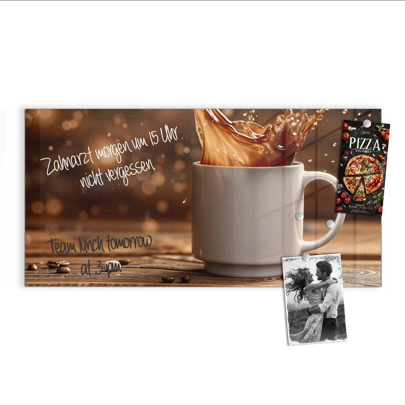 Magnettafel - Goldene Kaffeewelle