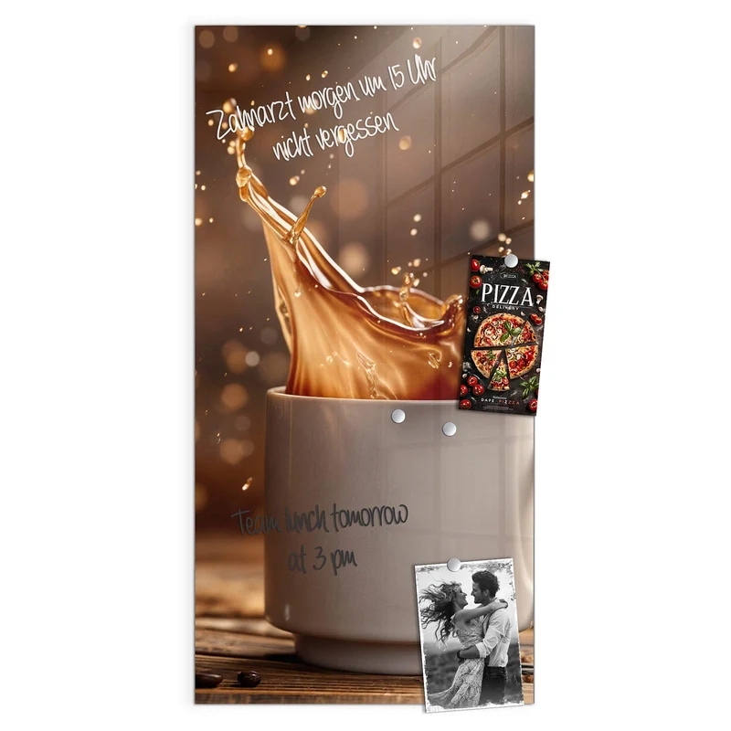 Magnettafel - Goldene Kaffeewelle