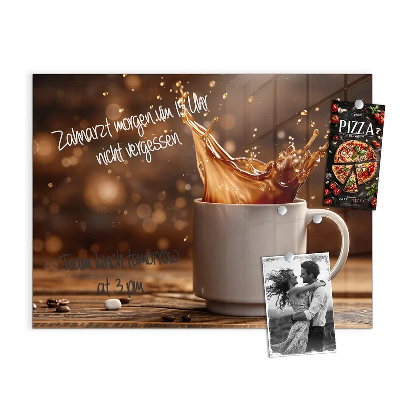 Magnettafel - Goldene Kaffeewelle