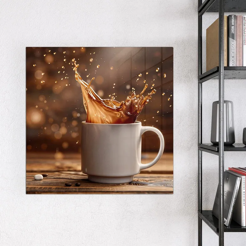 Magnettafel - Goldene Kaffeewelle