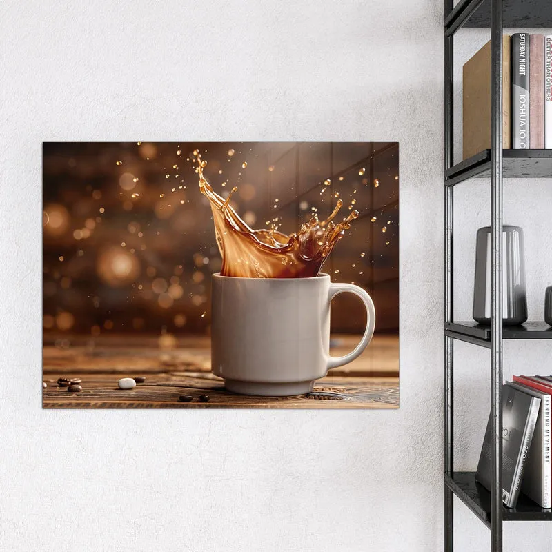 Magnettafel - Goldene Kaffeewelle