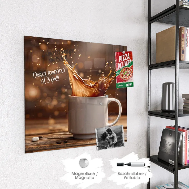 Magnettafel - Goldene Kaffeewelle