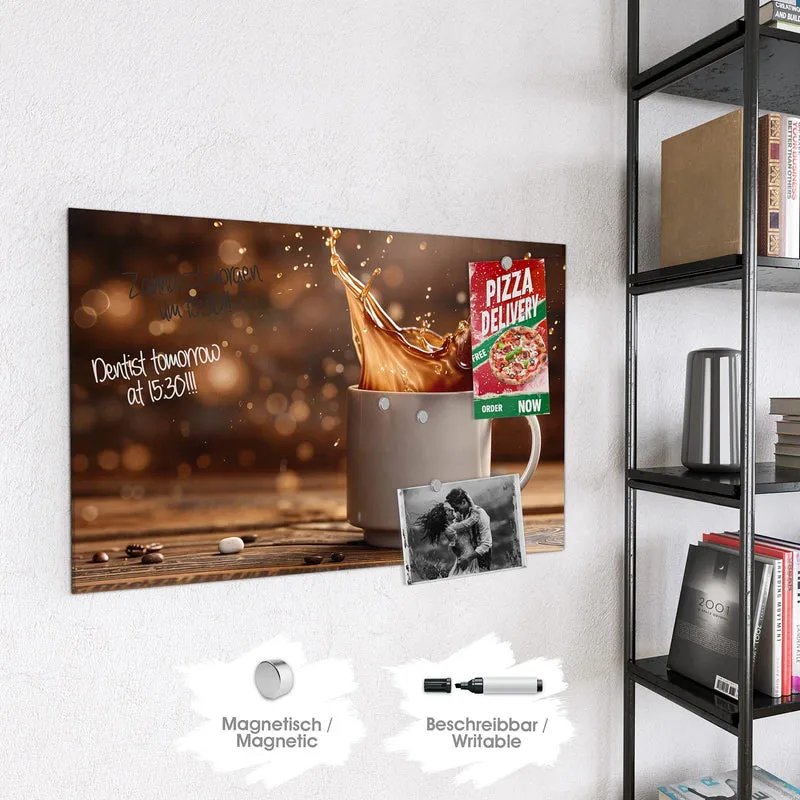 Magnettafel - Goldene Kaffeewelle